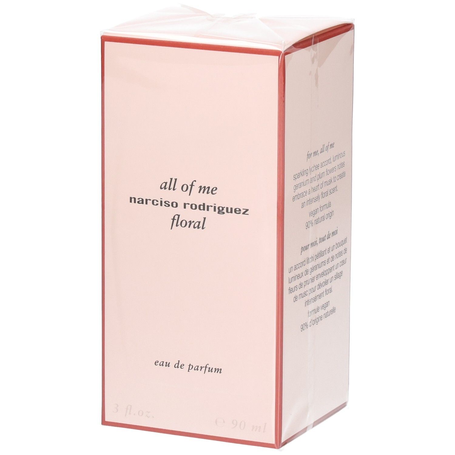 Boîte de Narciso Rodriguez All of Me Eau de Parfum Florale, 90 ml.