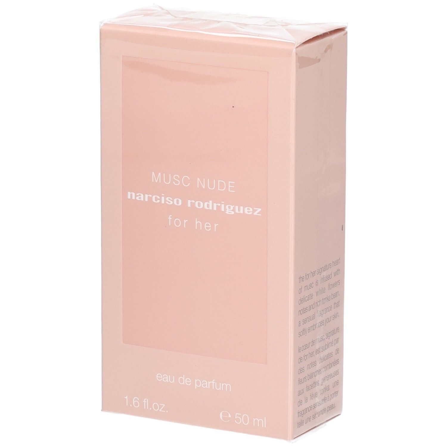 Boîte de Narciso Rodriguez Musc Nude for Her Eau de Parfum, 50 ml.