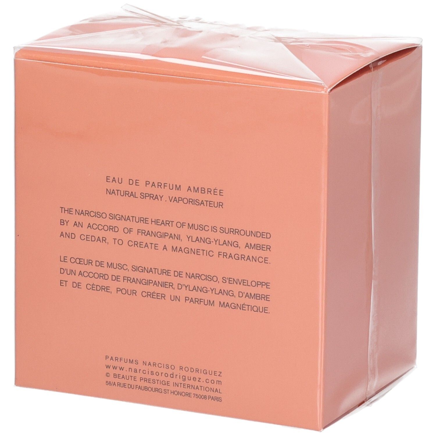 Boîte pour Narciso Rodriguez Eau de Parfum Ambrée, Natural Spray.