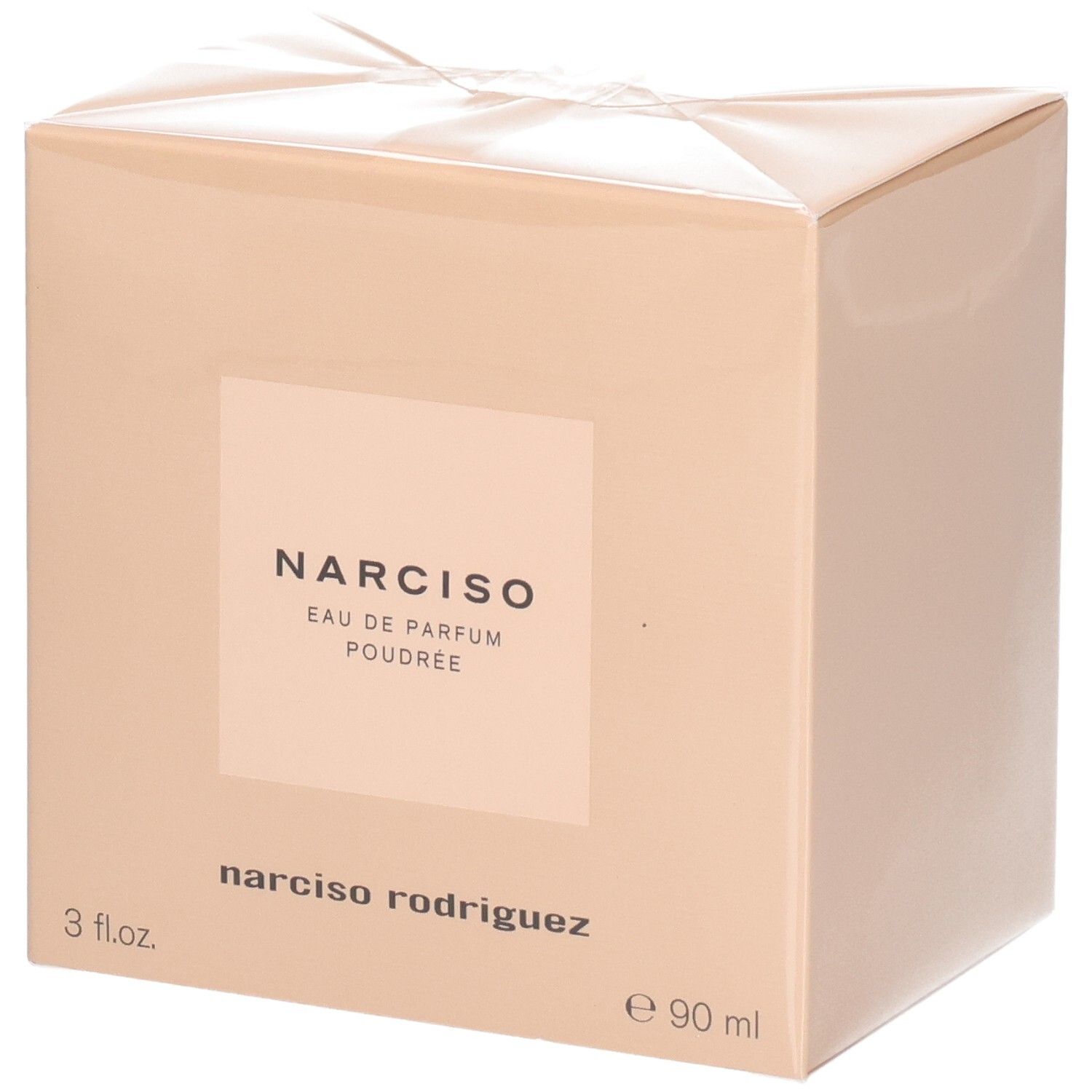 Boîte de Narciso Rodriguez Eau de Parfum Poudrée, 90 ml.