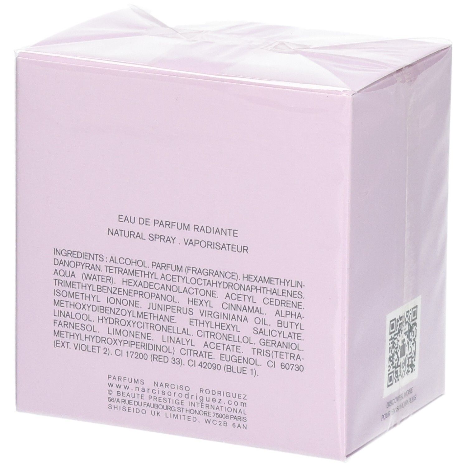Emballage pour Eau de Parfum Radiante, Natural Spray, Vaporisateur.