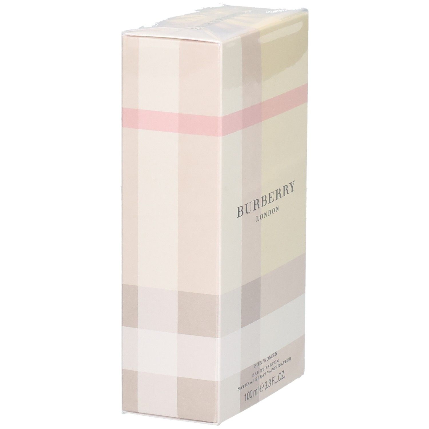 Emballage de Burberry London Eau de Parfum pour femme, vue de côté.