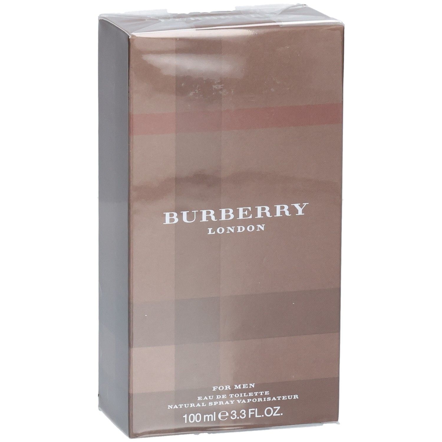 Emballage de Burberry London for Men Eau de Toilette, en biais par l'avant.