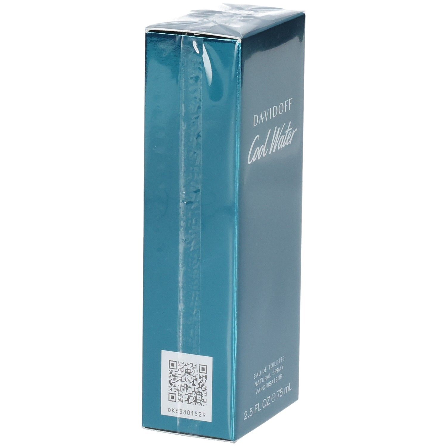 Emballage de Davidoff Cool Water Eau de Toilette avec code QR.