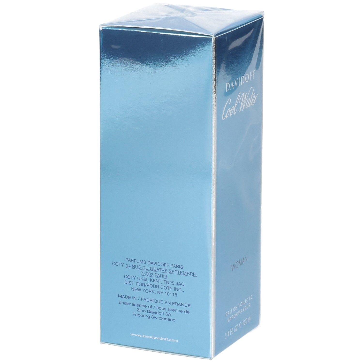 Davidoff Cool Water Woman Eau de Toilette, 100 ml, avec informations fabricant.