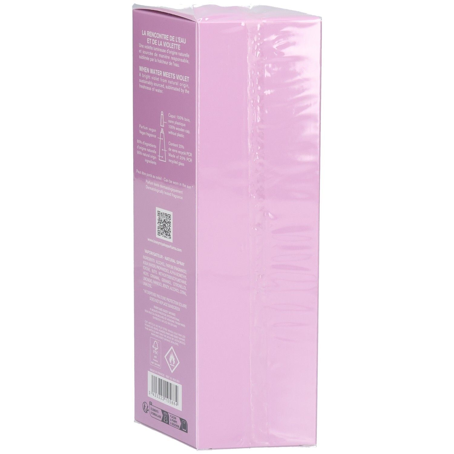 Arrière de la boîte Issey Miyake L'Eau d'Issey Solar Violet Eau de Toilette Intense.