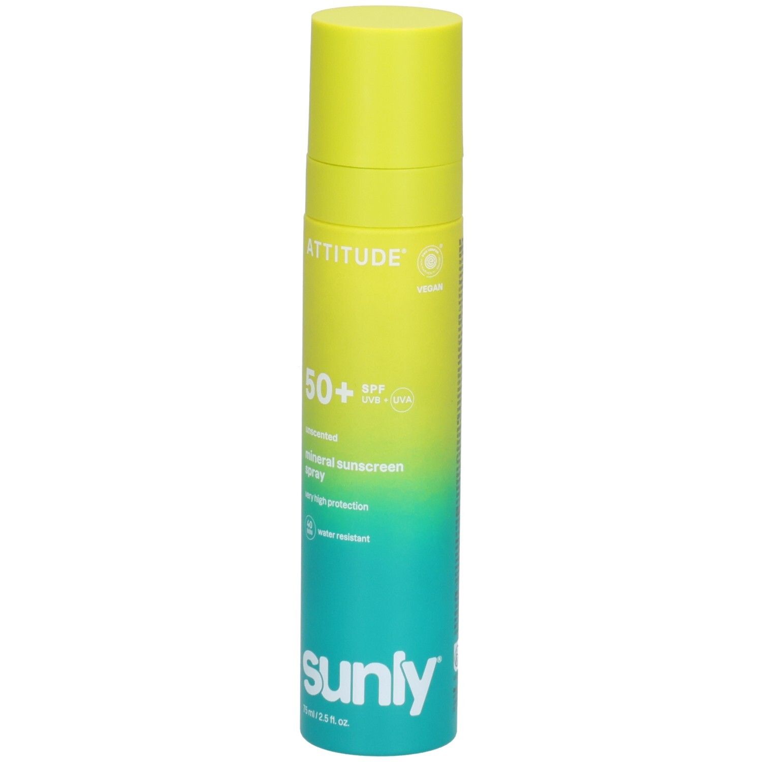 ATTITUDE Spray écran solaire minéral, FPS 50+, très haute protection, résistant à l'eau.