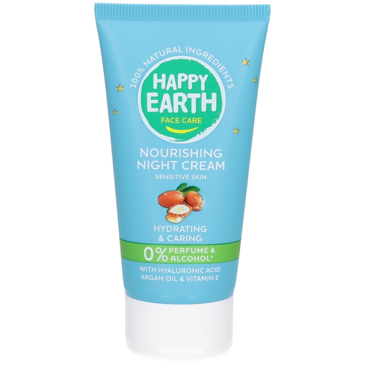 Crème de nuit Happy Earth, hydratante et soin, 100% ingrédients naturels.