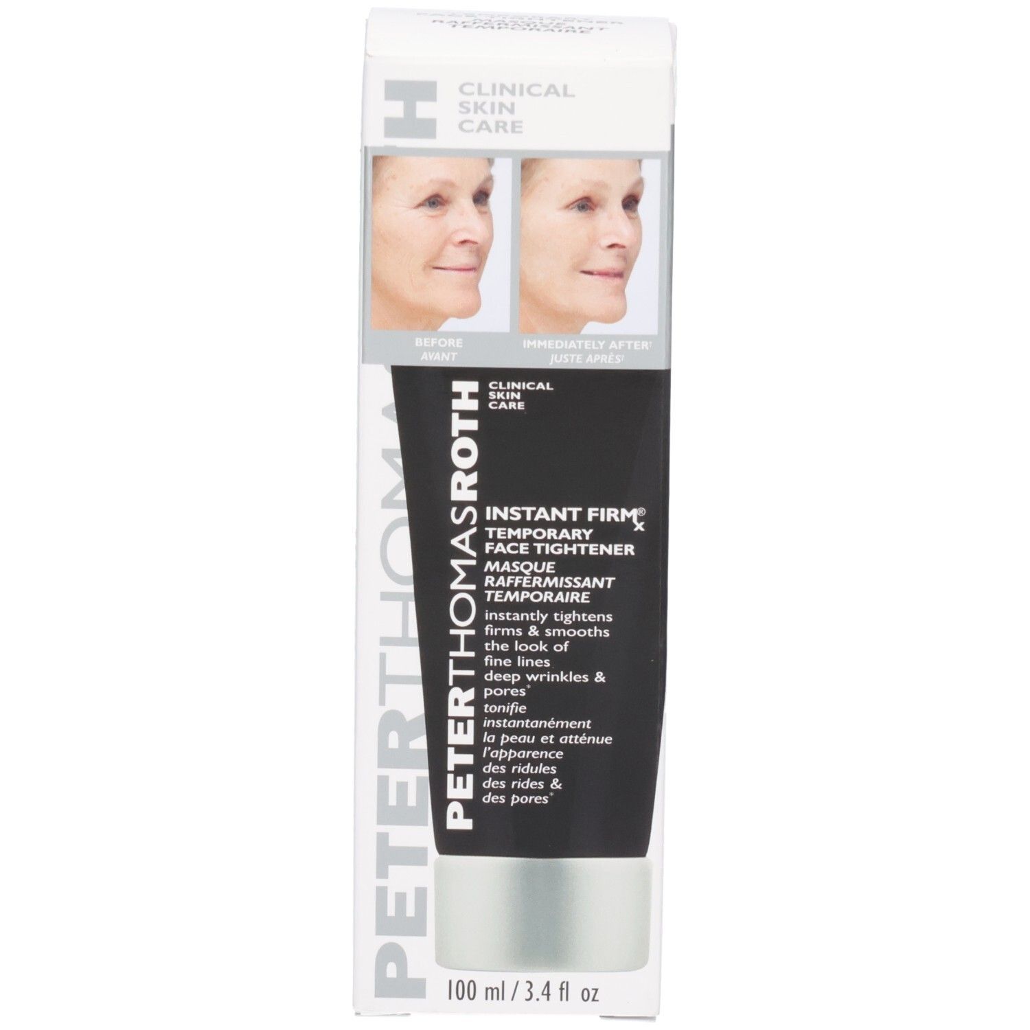 Emballage et tube du raffermissant visage Peter Thomas Roth Instant Firmx.