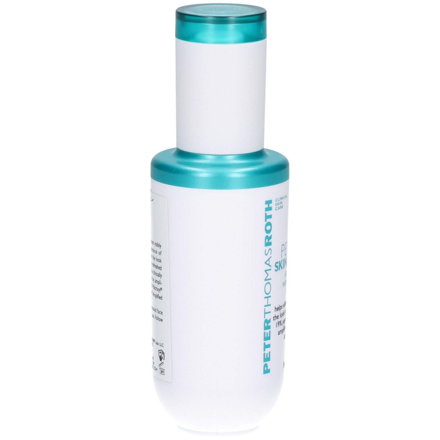 Flacon de sérum Peter Thomas Roth Peptide Skinjection, vue latérale.