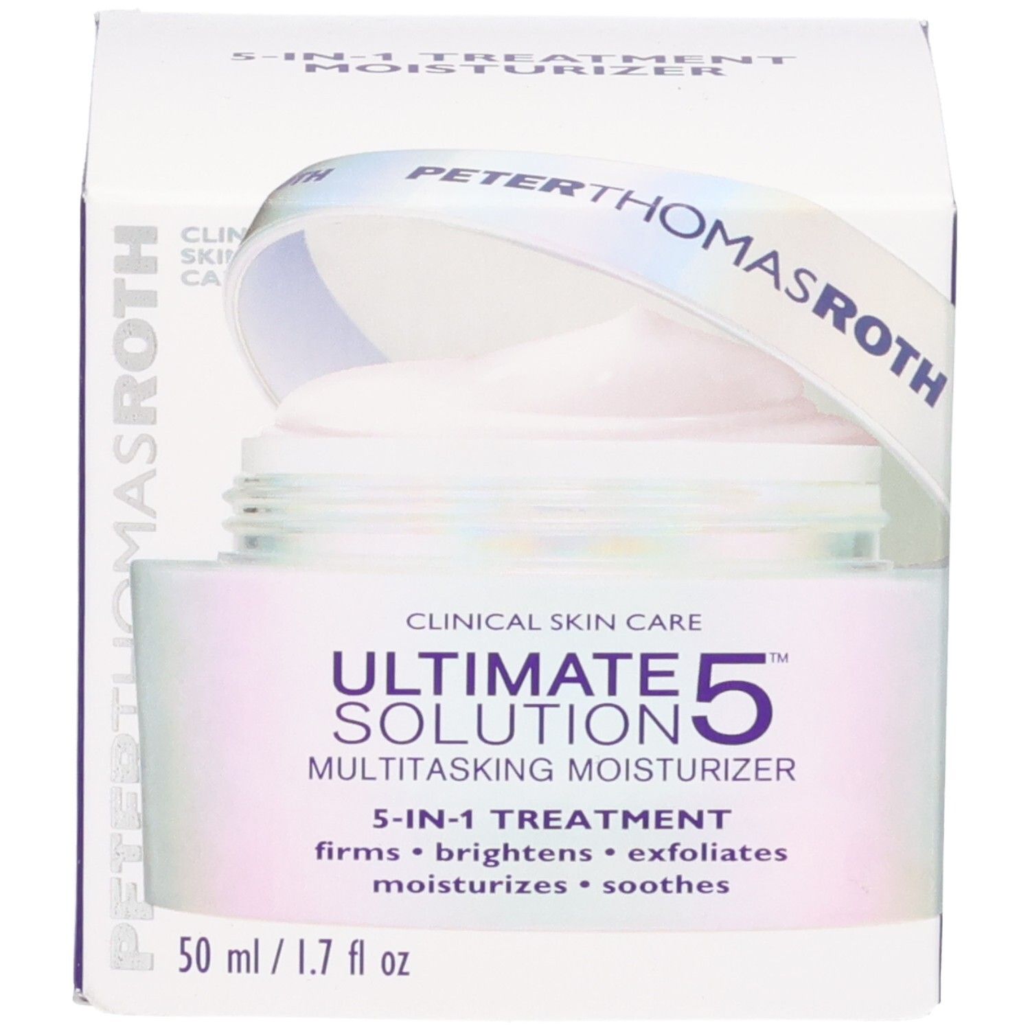 Boîte Peter Thomas Roth avec 50ml Ultimate Solution 5 Multitasking Moisturizer.
