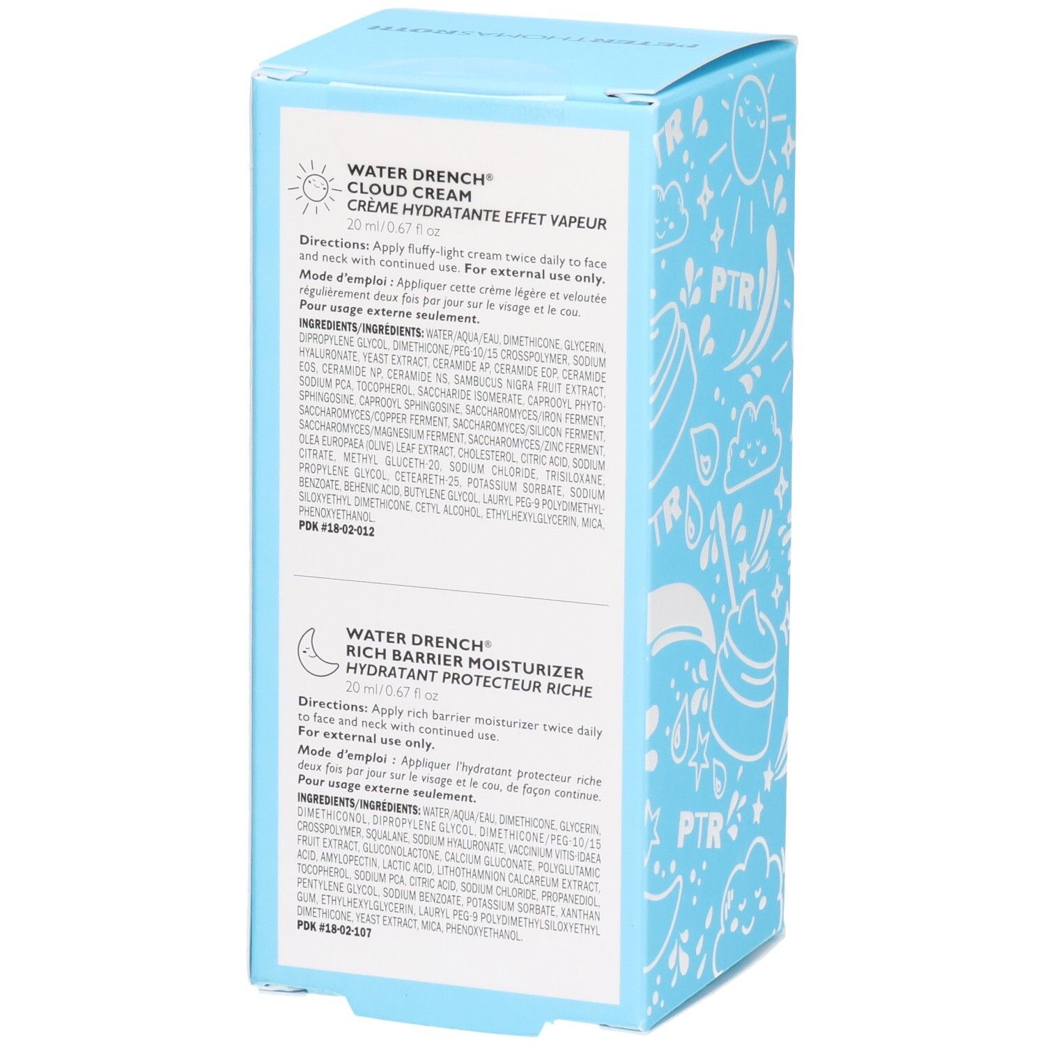 Peter Thomas Roth Water Drench Cloud Cream et Rich Barrier Moisturizer ingrédients.