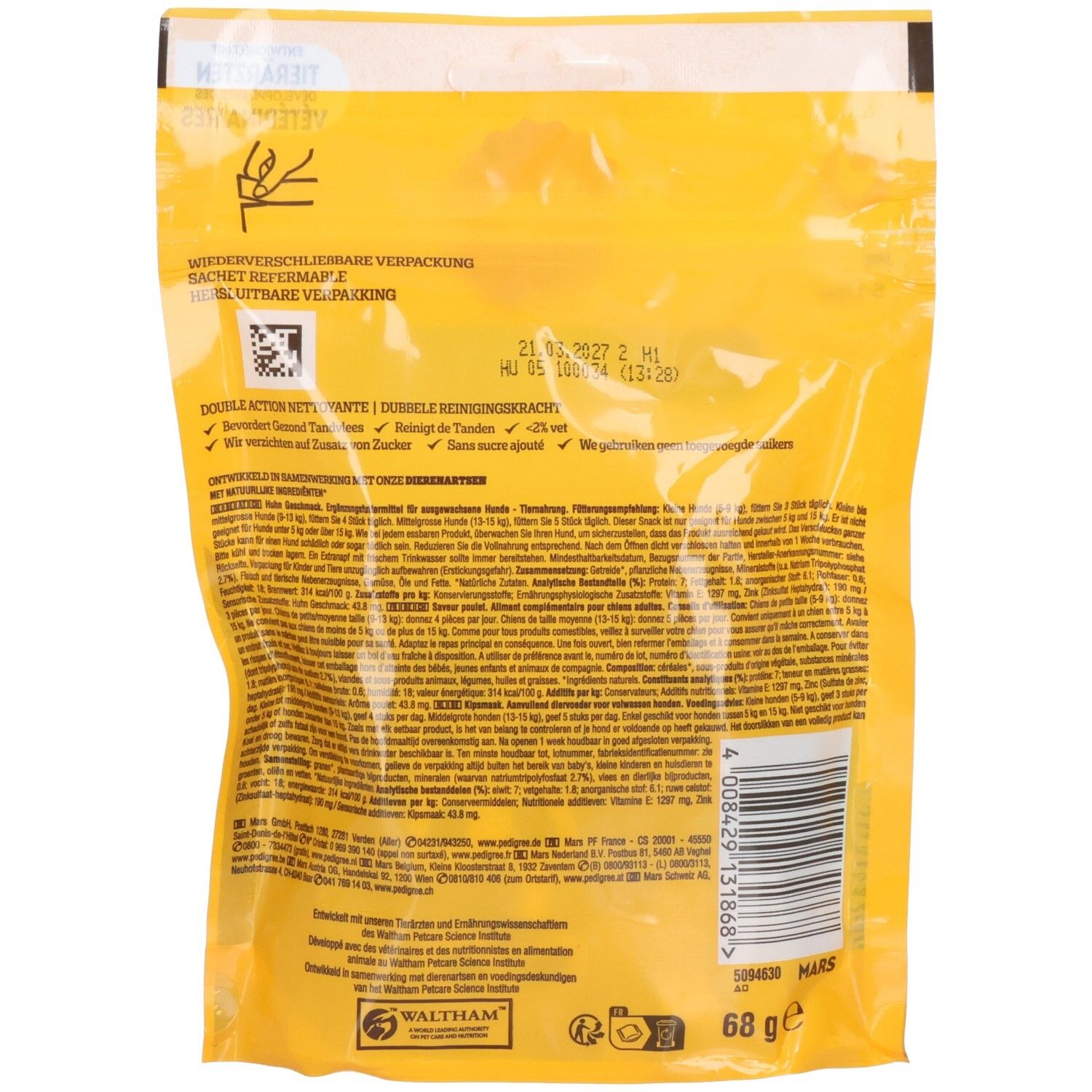 Pedigree Denta Chew Chunks Mini Poulet Friandises Dentaires pour Chien