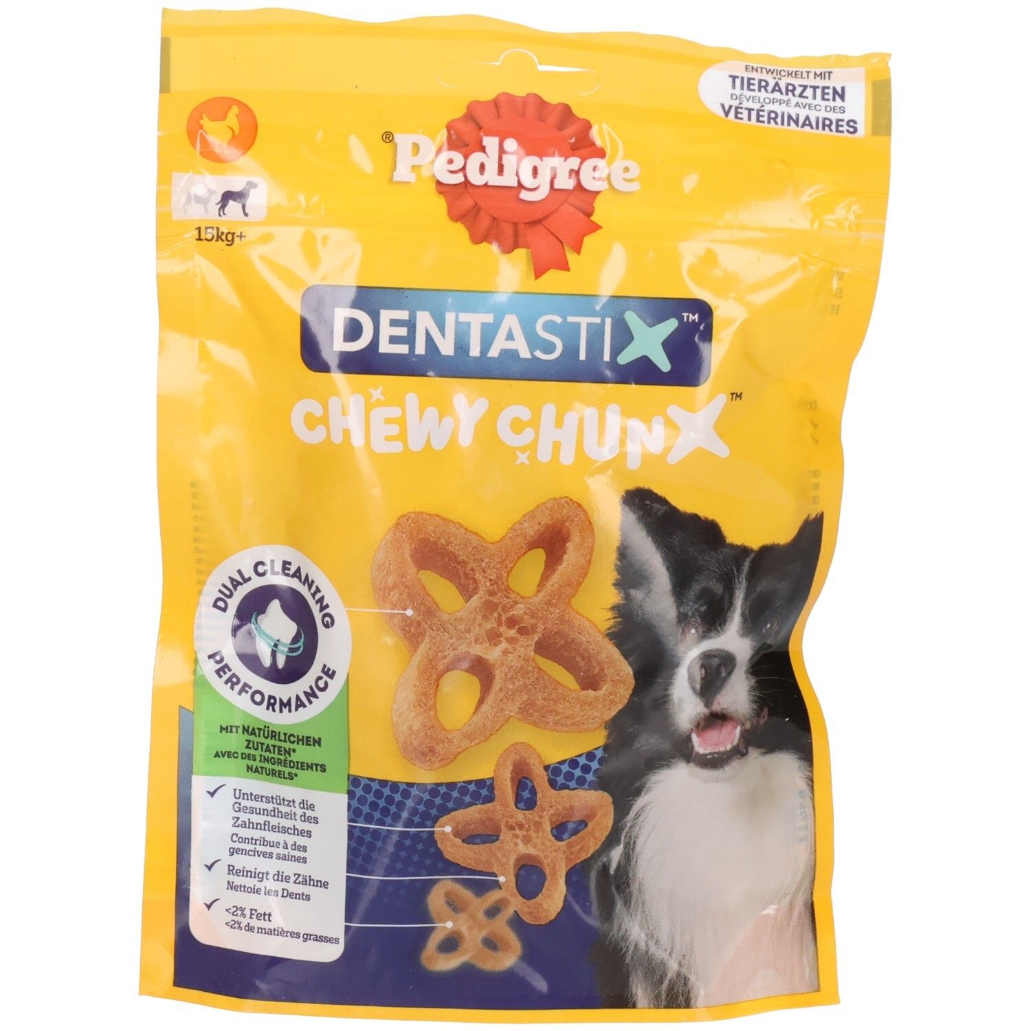 Pedigree Dentastix Chewy Chunks friandises pour chien, 15kg+.