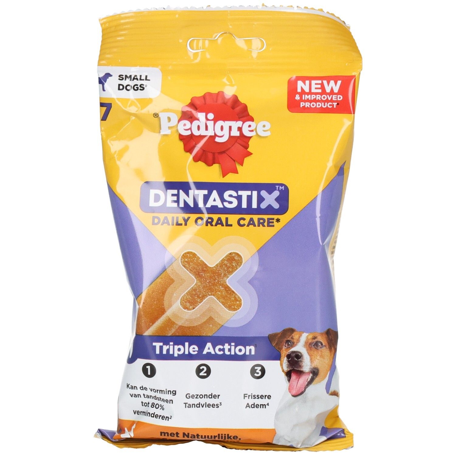 Friandises Pedigree Dentastix Daily Oral Care pour chiens, Triple Action, pour petits chiens.