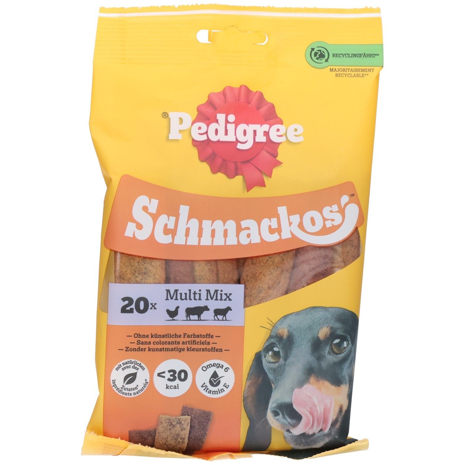 Friandises Pedigree Schmackos Multi Mix pour chiens, 20 pièces.