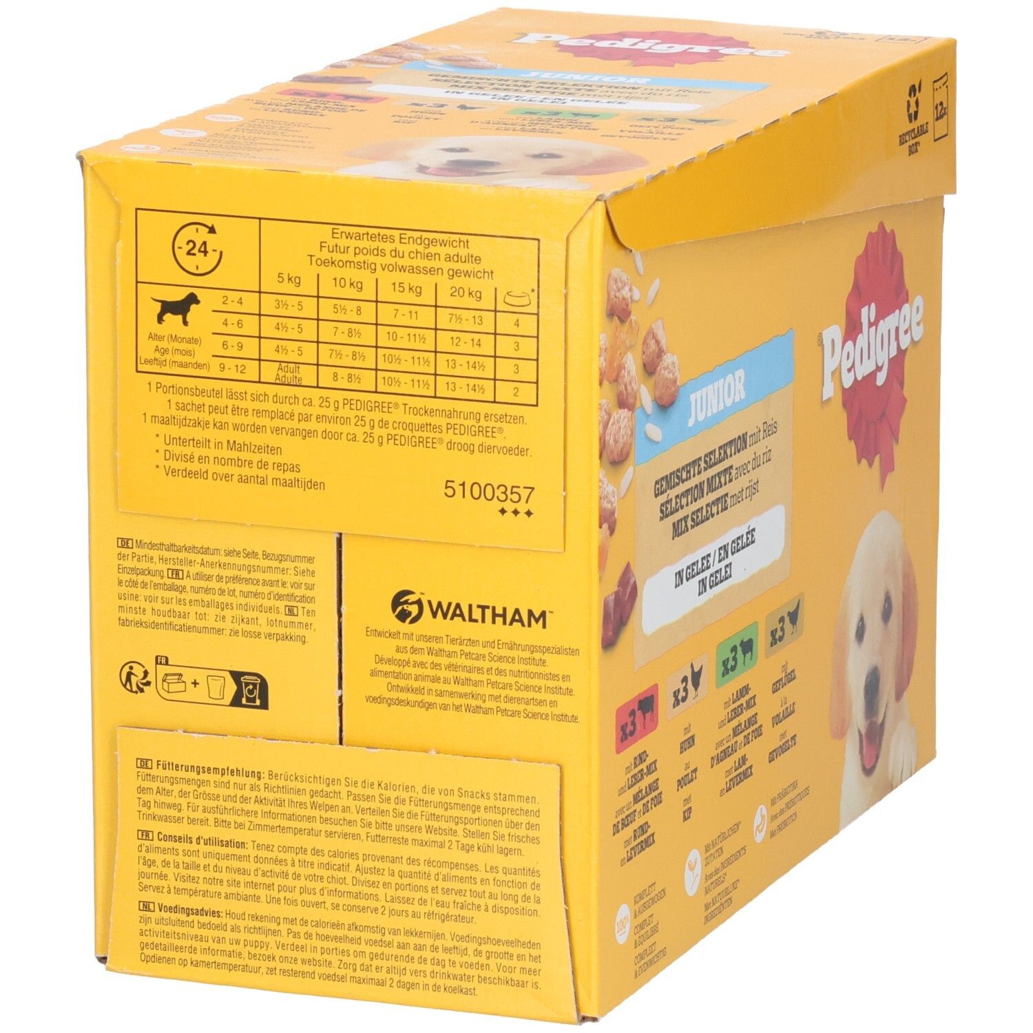 Pedigree Adult nourriture humide, Mix Selectie en gelée, 80 pièces.