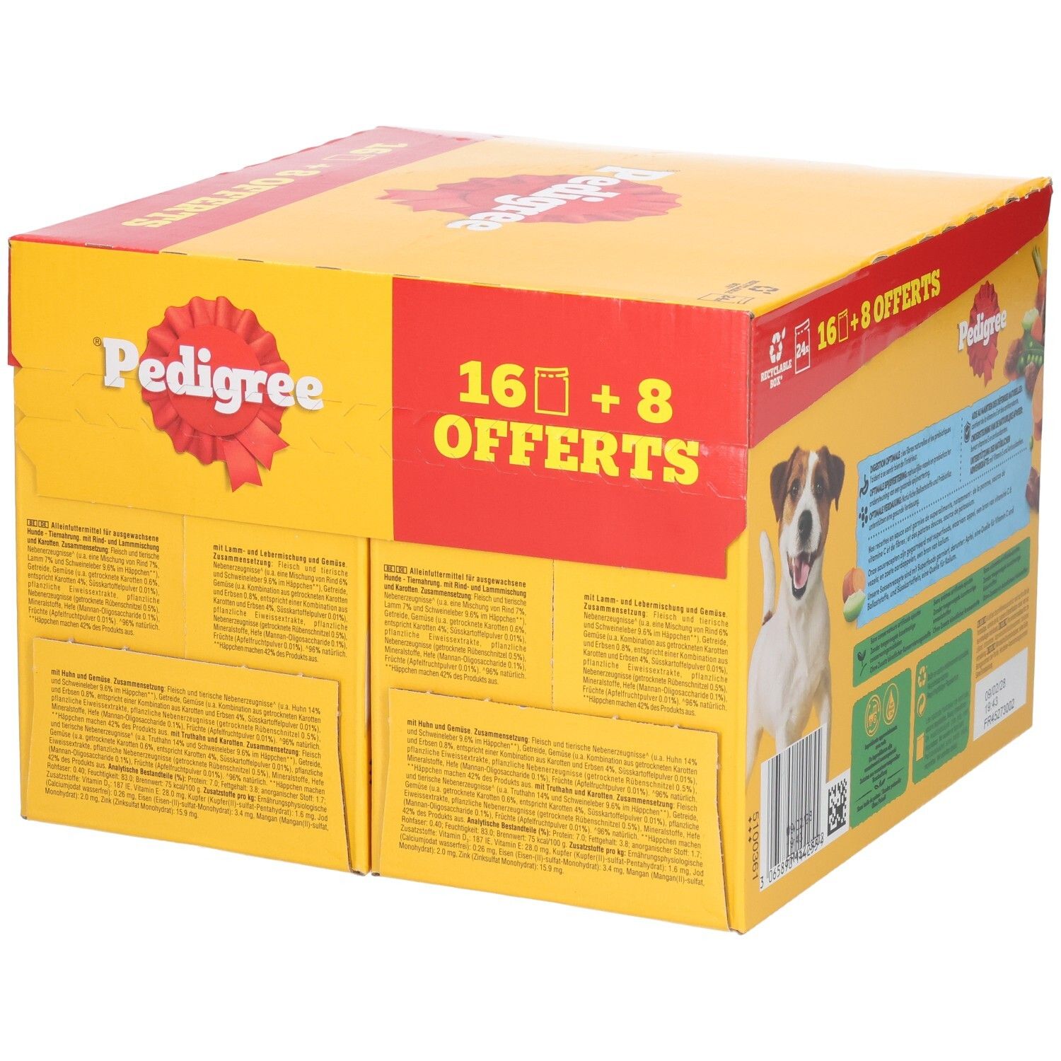 Multipack Pedigree 16+8 Sachets Offerts, Adulte, sélection mixte.