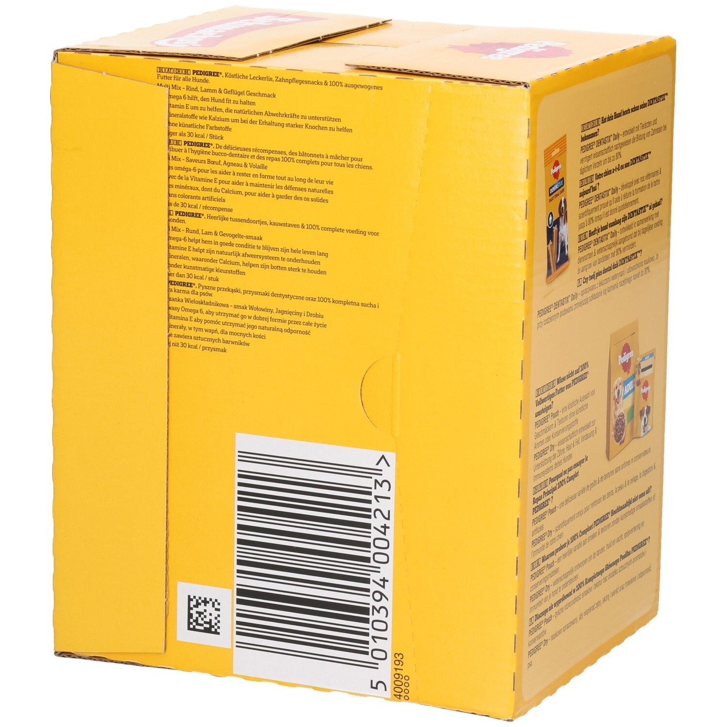 Côté d'une Mega Box Pedigree Schmackos Multi Mix.