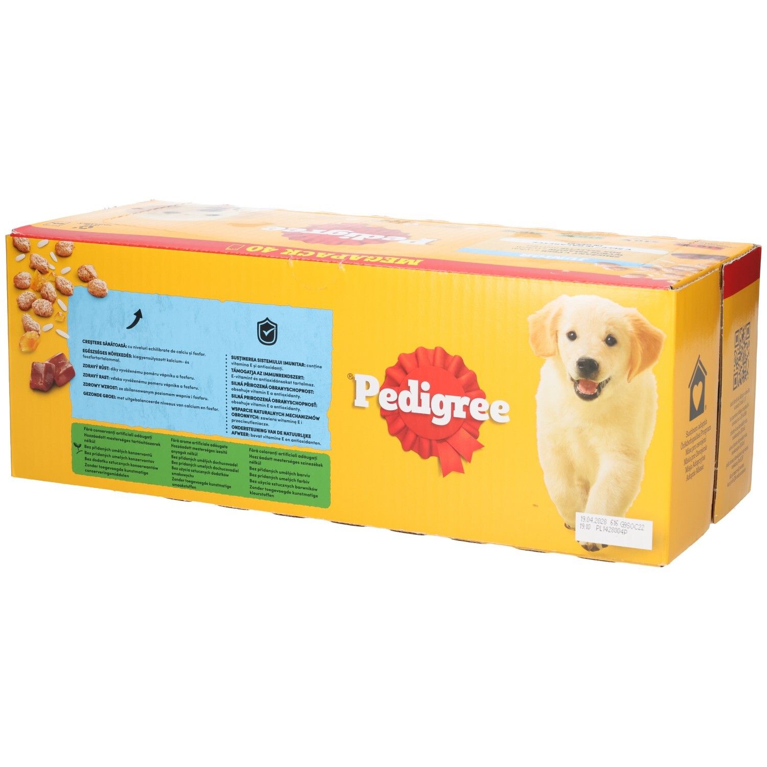 Boîte de nourriture pour chien Pedigree Adulte Mix Sélectie en gelée avec image de chien.
