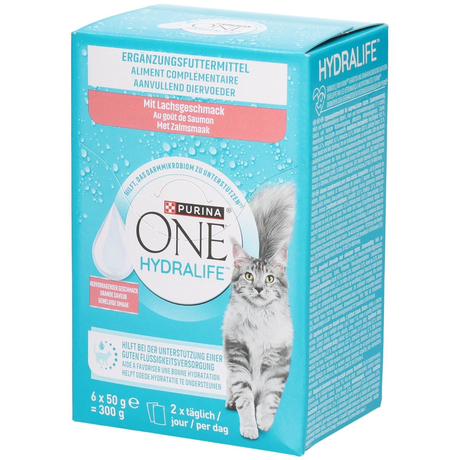 Aliment complémentaire Purina One Hydralife pour chats, 6 sachets de 50g.
