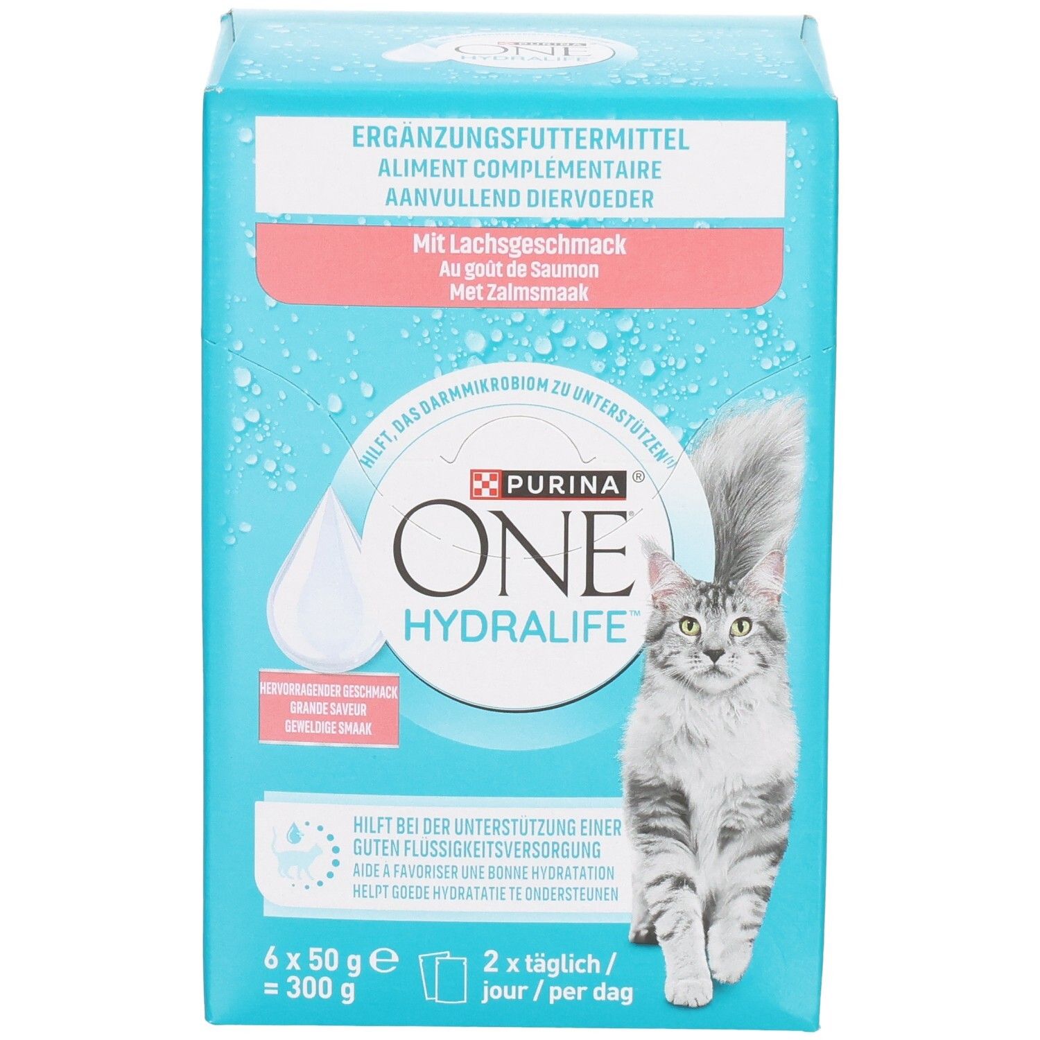 Pack nourriture pour chat Purina One Hydralife, 6 sachets de 50g. Au goût de saumon.