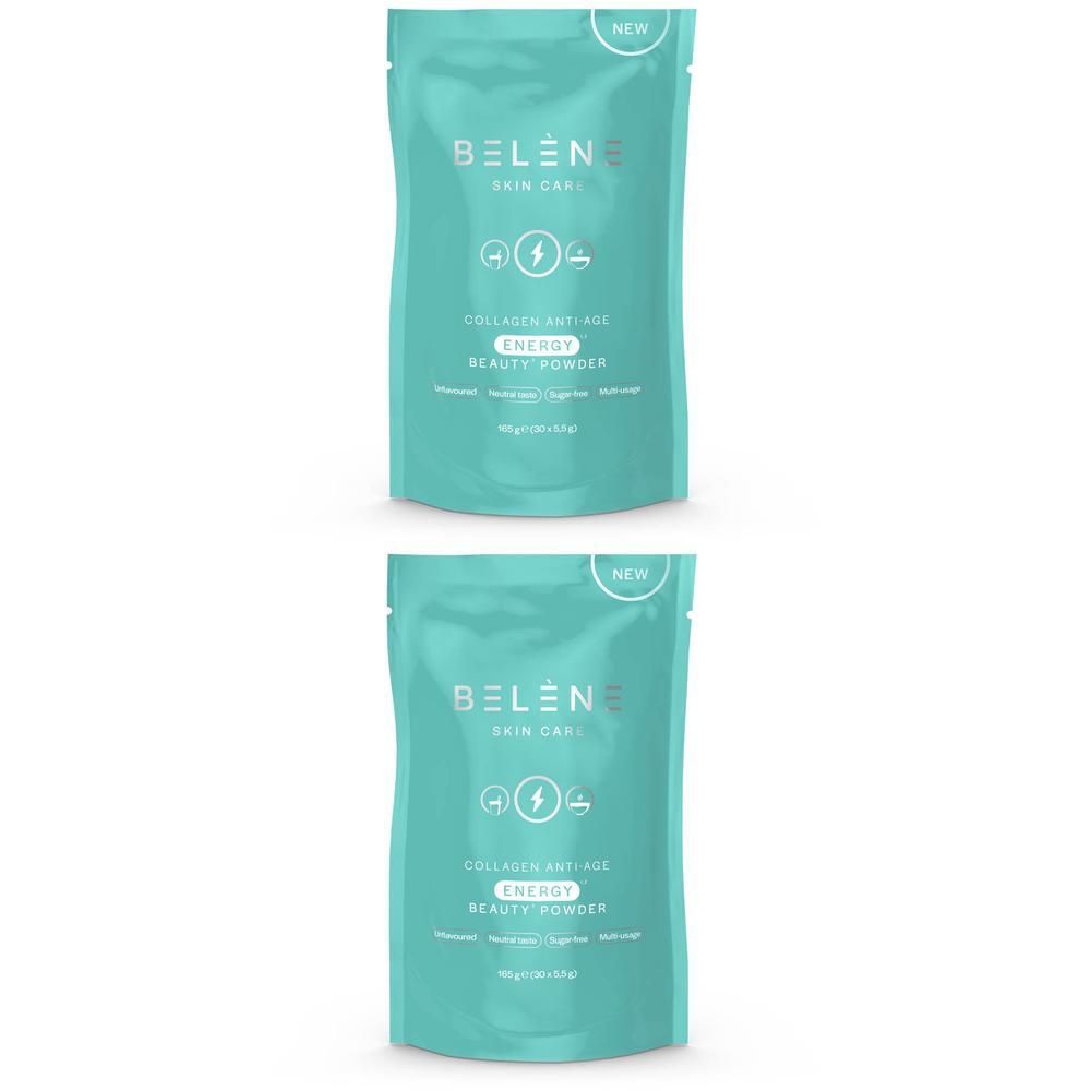 Deux sachets de Bélène Collagen Anti-Age Energy Beauty Powder, offre 2=1.