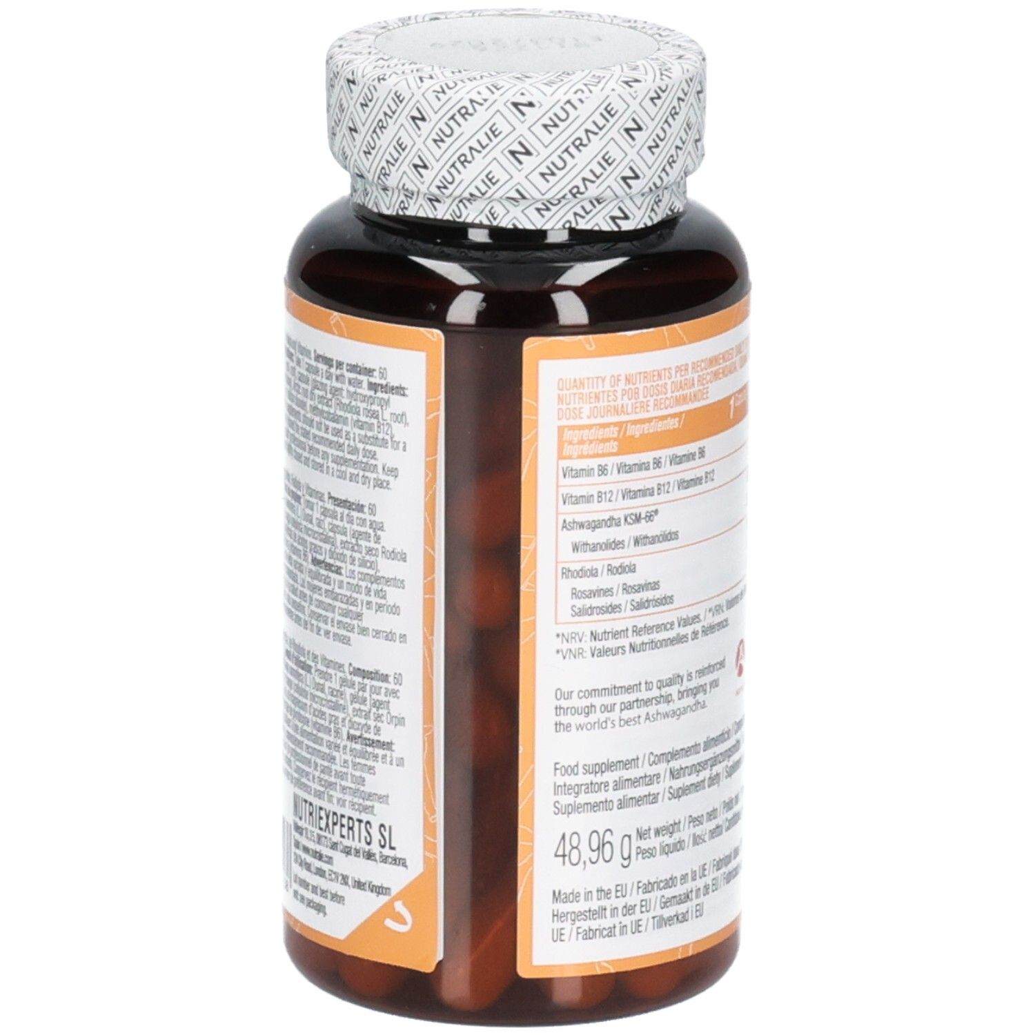 Nutralie Ashwagandha Complex KSM-66: KSM-66 est l'extrait de racine d'Ashwagandha le plus étudié cliniquement.
