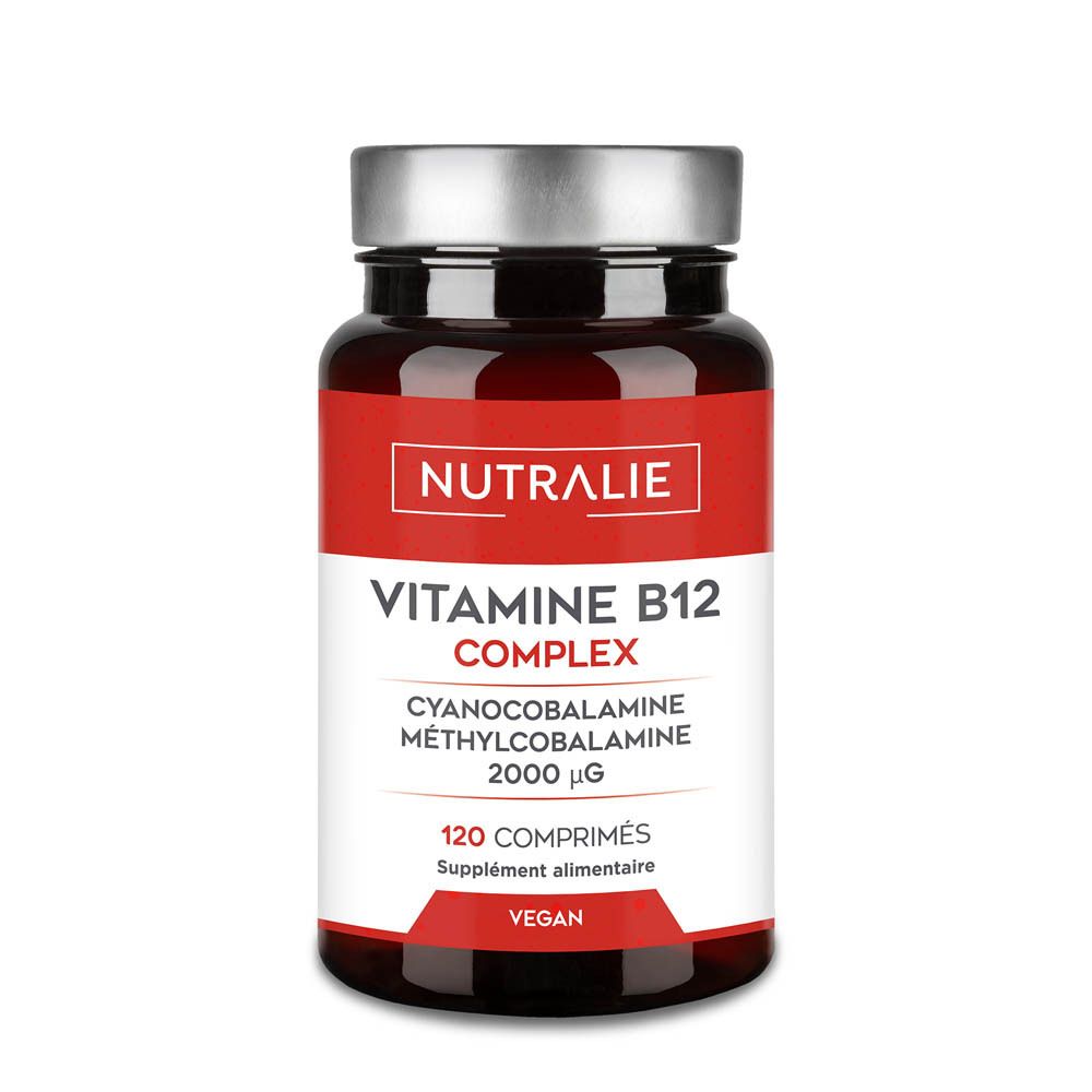 Bouteille Nutralie Vitamine B12 Complex de 120 comprimés.