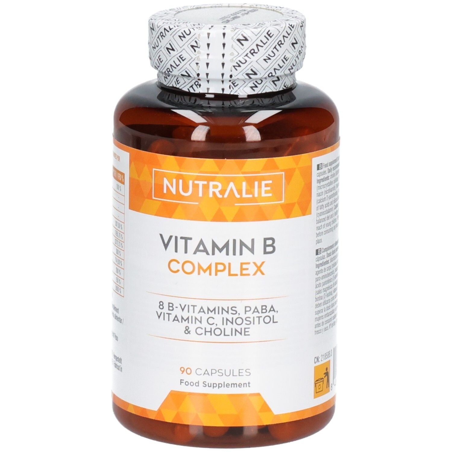 Nutralie Vitamine B Complex bouteille, 90 gélules, vegan.