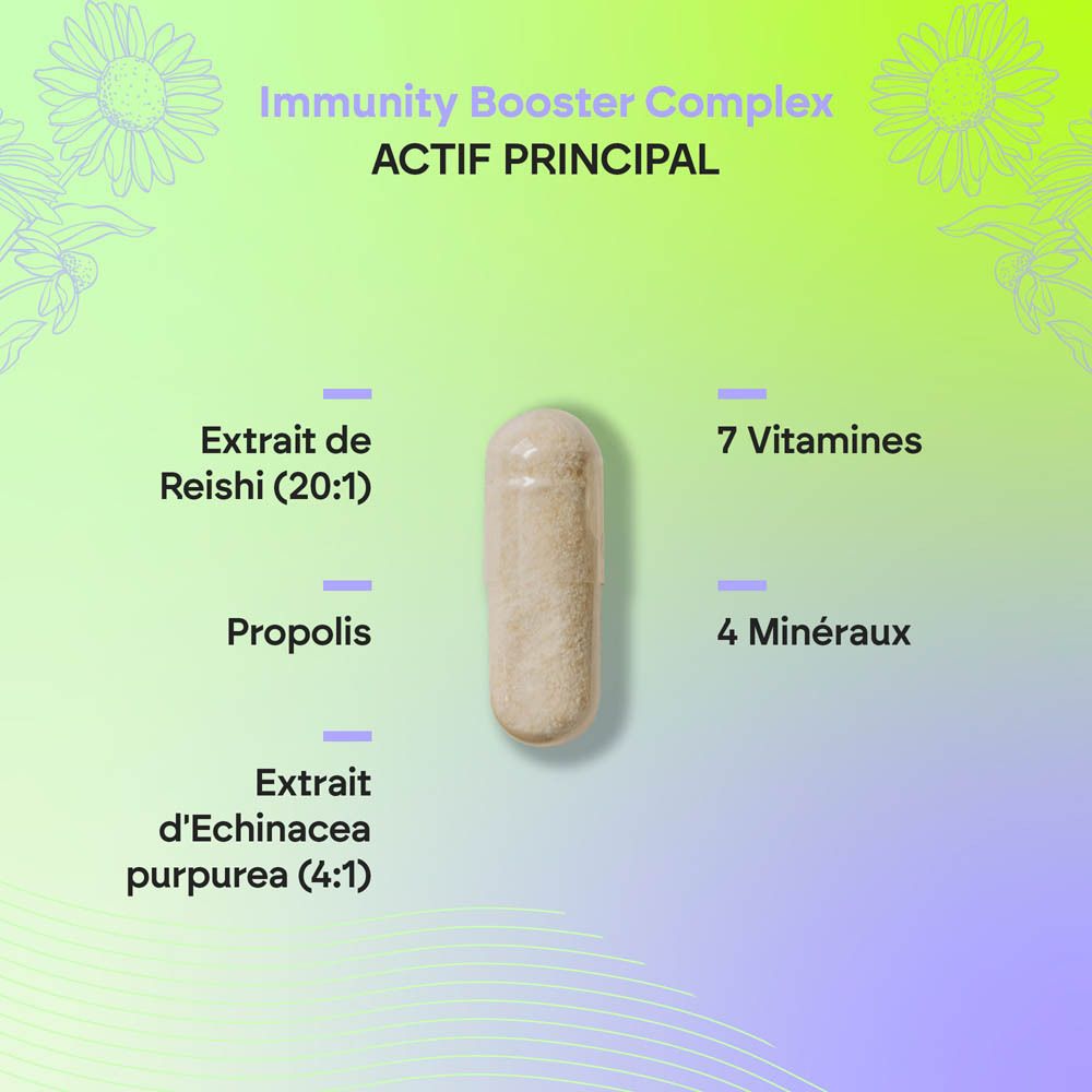 Bouteille Nutralie Immunity Booster Complex de 60 gélules, vue de face.