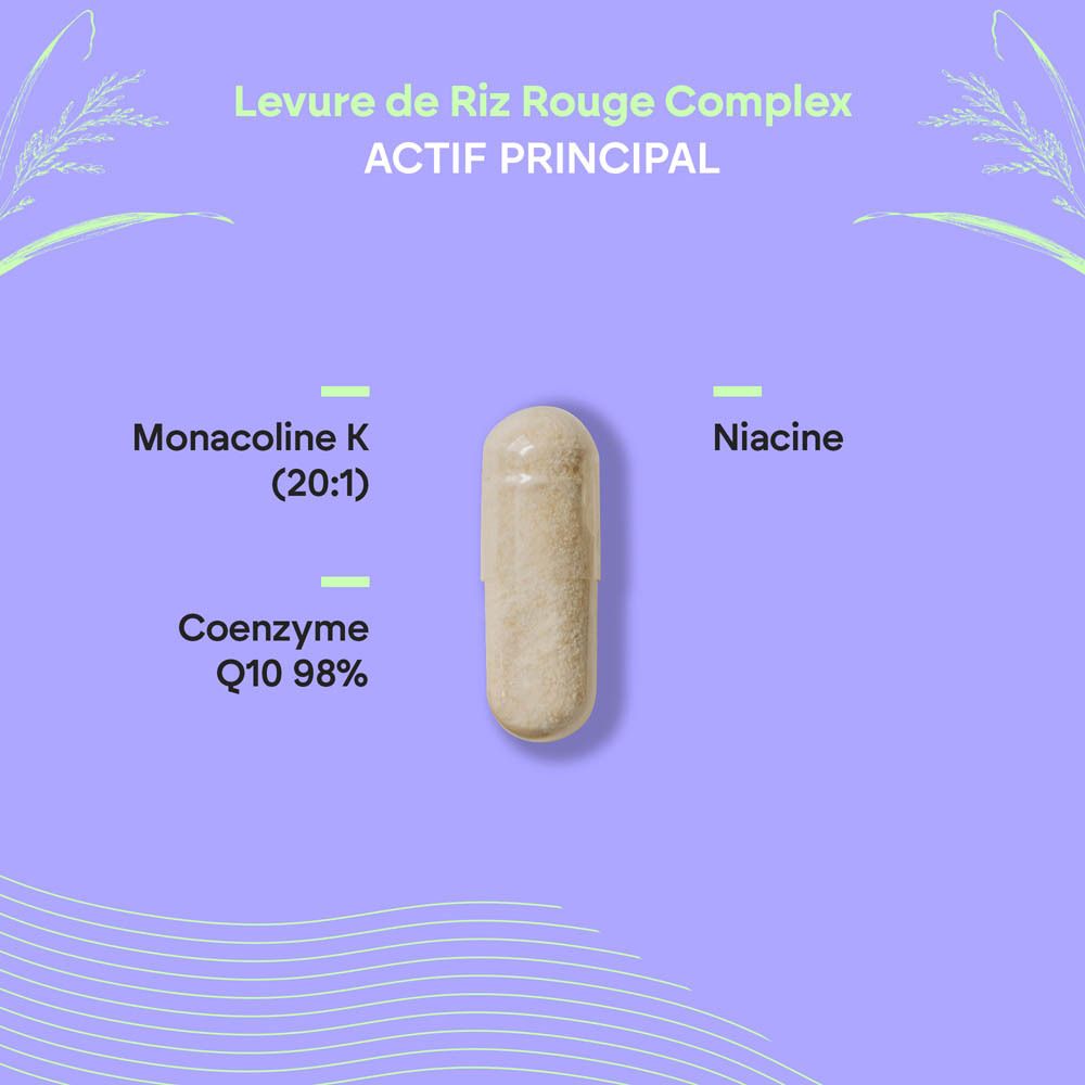 Nutralie Levure de Riz Rouge Complex: Formule complexe avec Monacoline K, Coenzyme Q10 et Niacine.