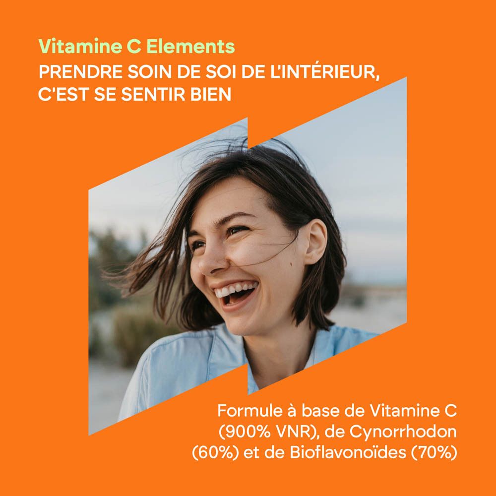 Arrière d'une bouteille Nutralie Vitamine C 1000 mg avec informations nutritionnelles et ingrédients.