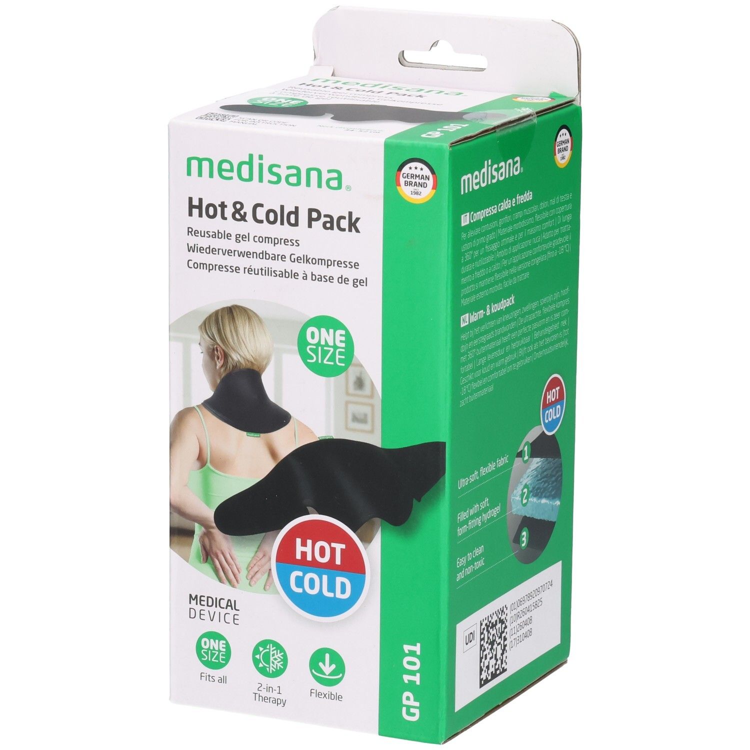 Medisana Hot & Cold Pack coussin de nuque, réutilisable, flexible, pour application chaude et froide.