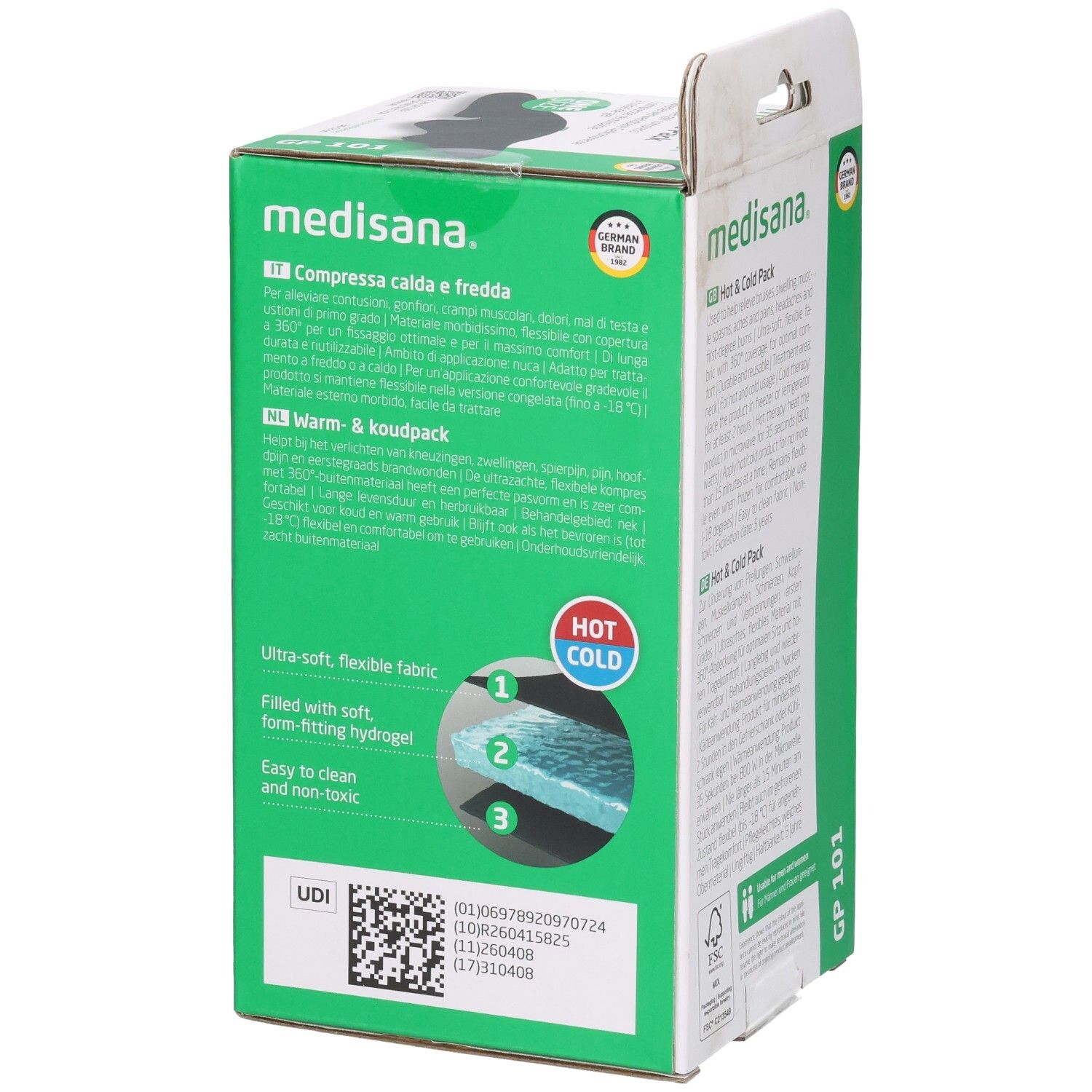 Medisana Hot & Cold Pack coussin de nuque, garnissage en gel, flexible, pour application chaude et froide.