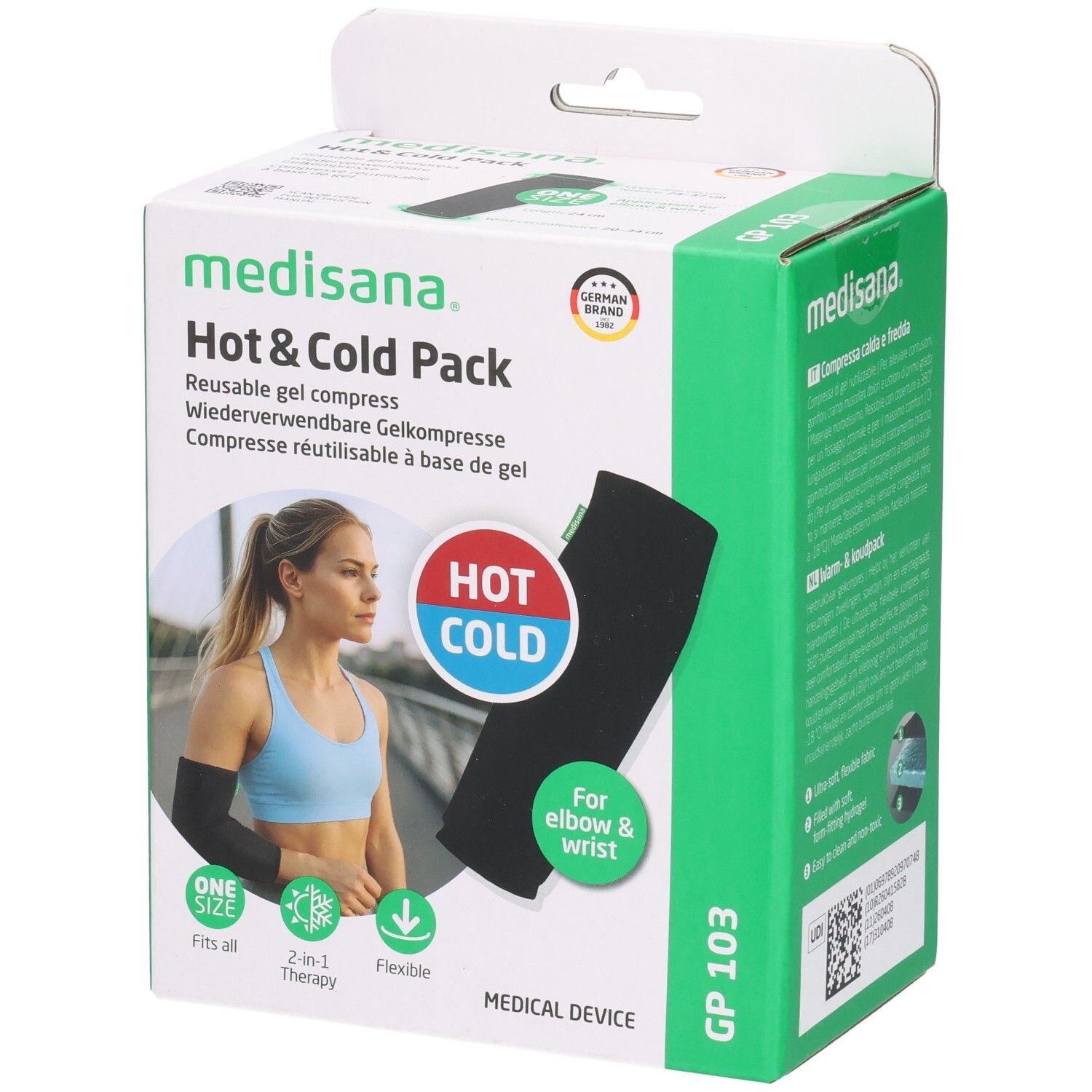 Medisana Hot & Cold Pack GP 103 pour coude et poignet. Compresse réutilisable à base de gel.