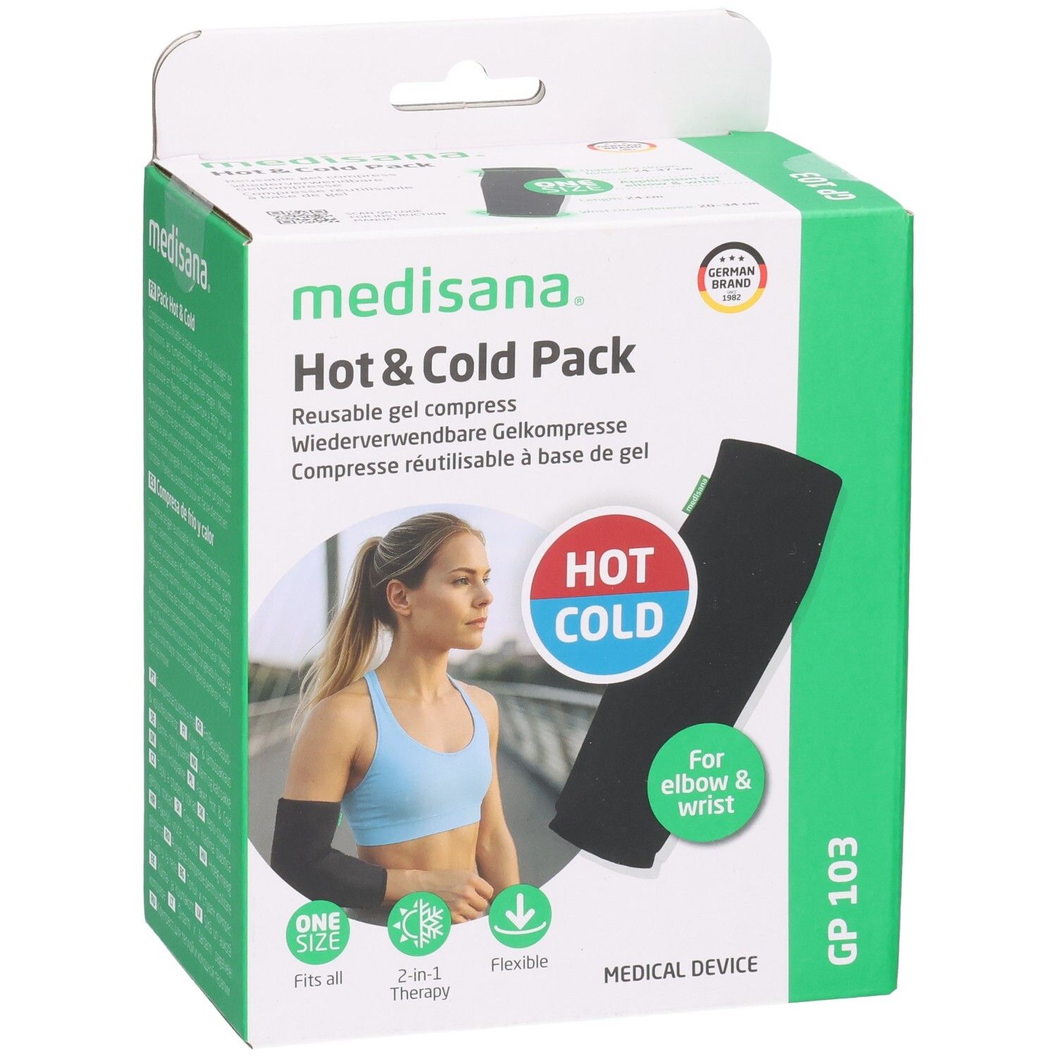 Medisana Hot & Cold Pack GP 103 pour coude et poignet. Compresse réutilisable à base de gel.