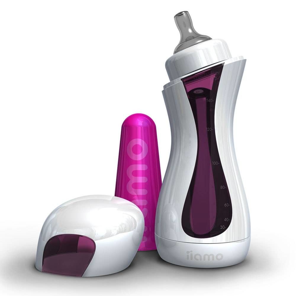 iiamo Go Biberon auto-chauffant Blanc/Rose