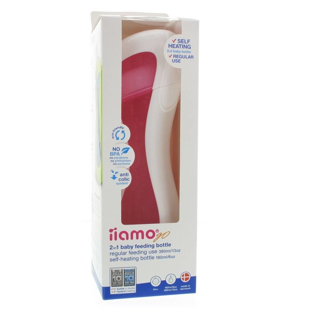 iiamo Go Biberon auto-chauffant Blanc/Rose