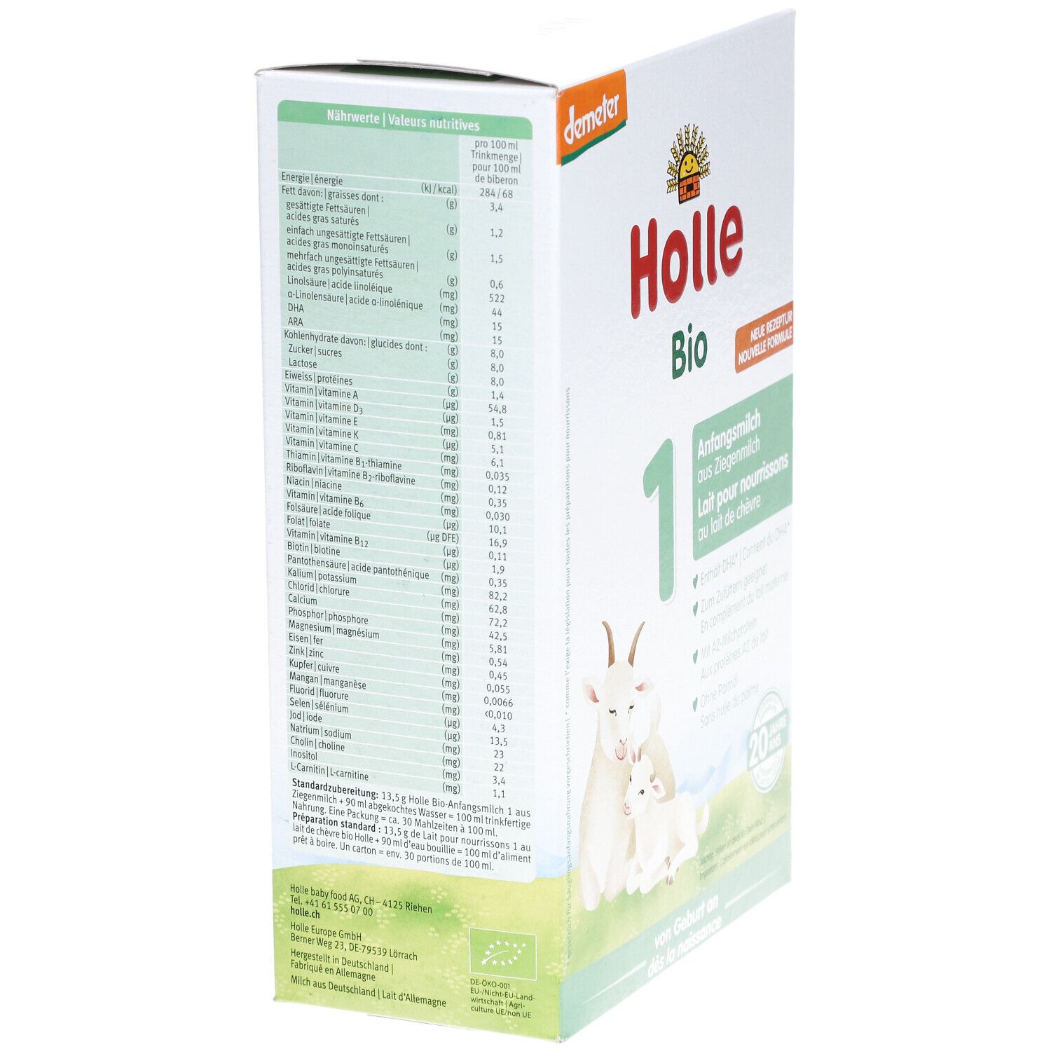 Holle Lait pour nourrissons 1 bio au lait de chèvre