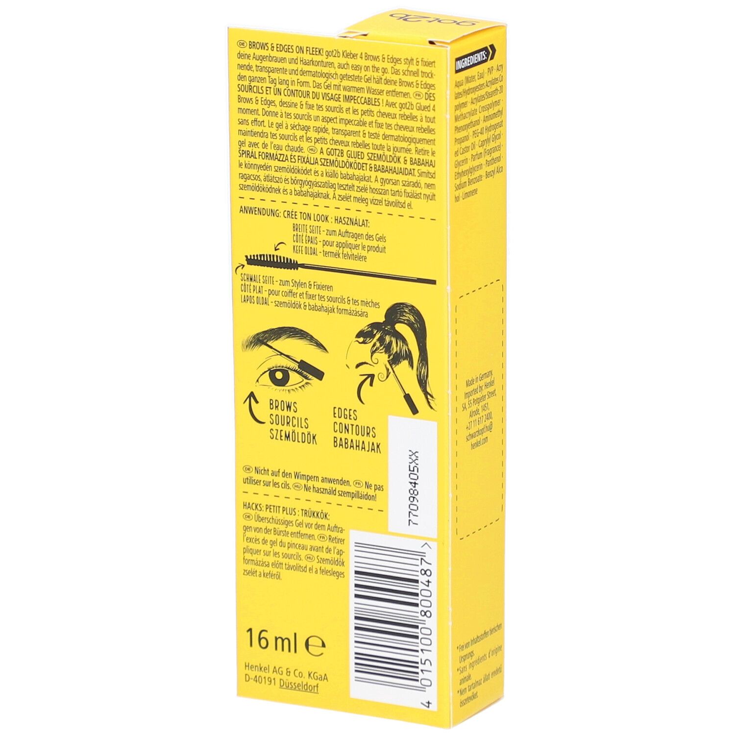got2b Gel fixateur teinté pour Sourcils et bords Noir