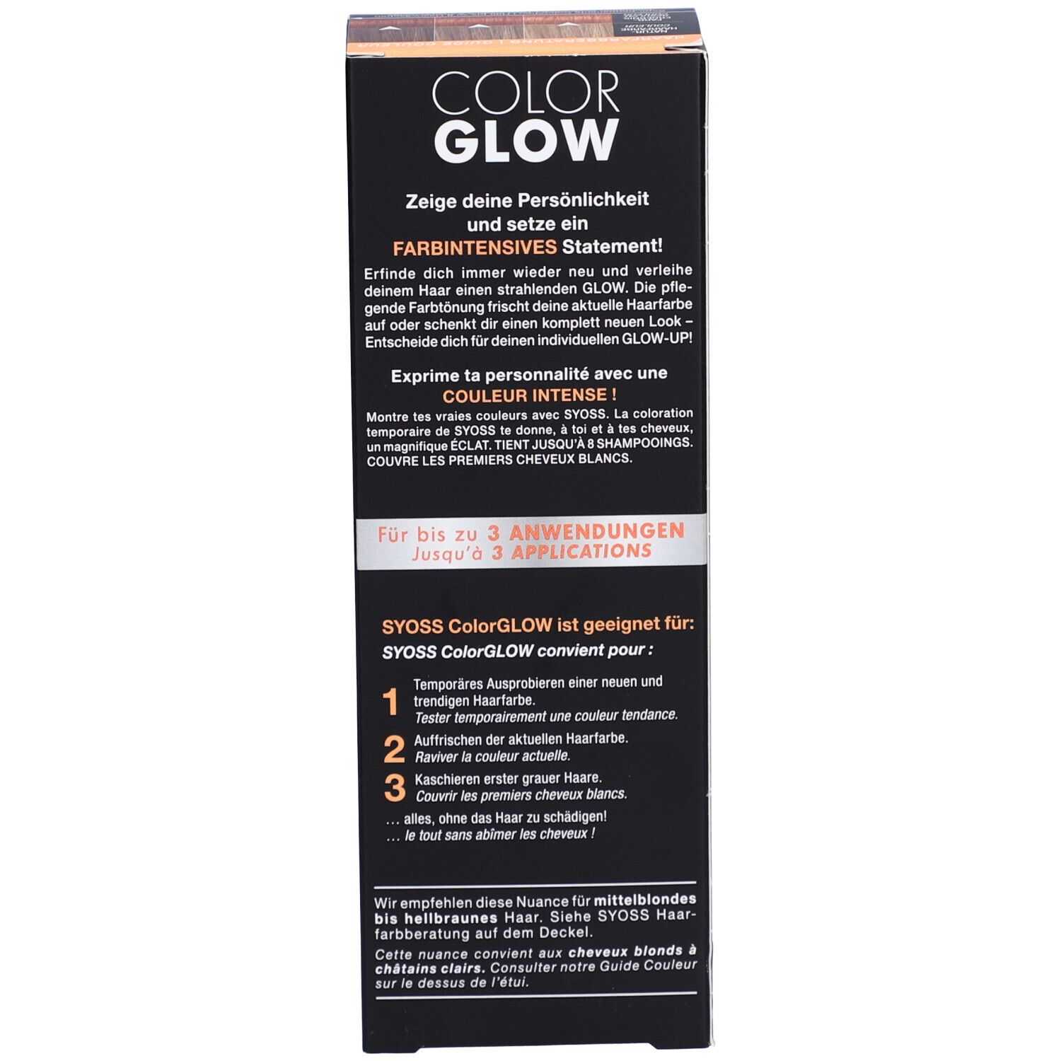 SYOSS ColorGLOW coloration soin ton sur ton cuivre éclat intense