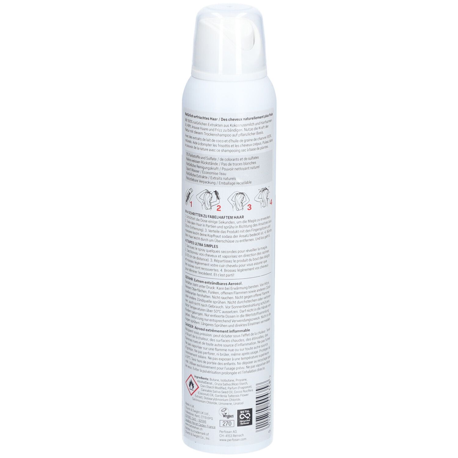 BATISTE Naturally Shampooing Sec - Lait de Coco et Huile de Chanvre