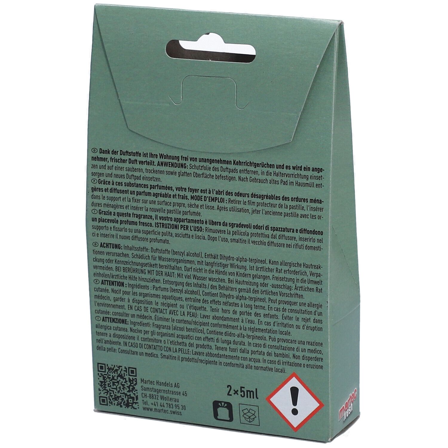 MARTEC Fresh Désodorisant pour Poubelle