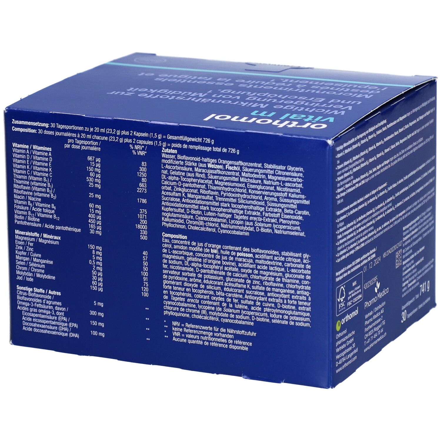 Orthomol Vital m pour hommes