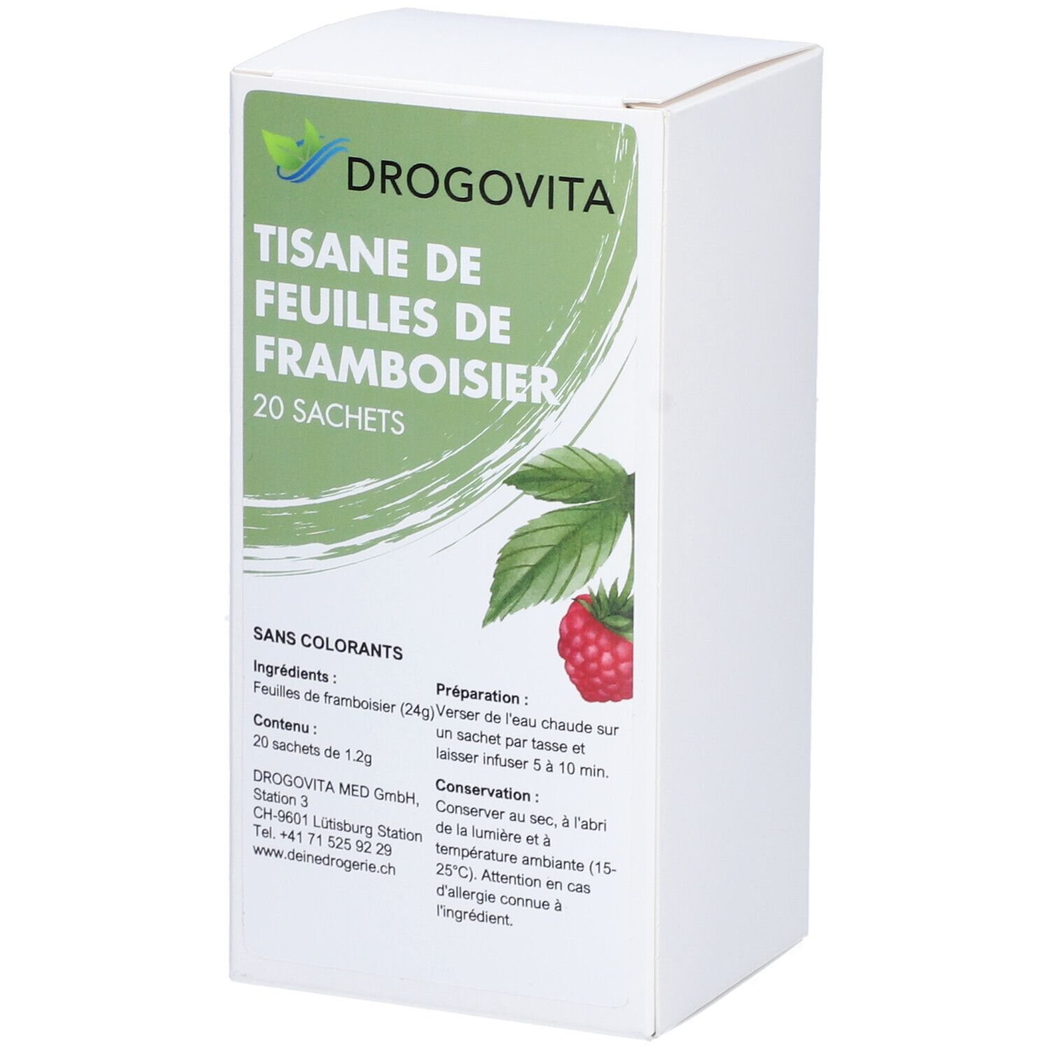 Drogovita Tisane de feuilles de framboisier