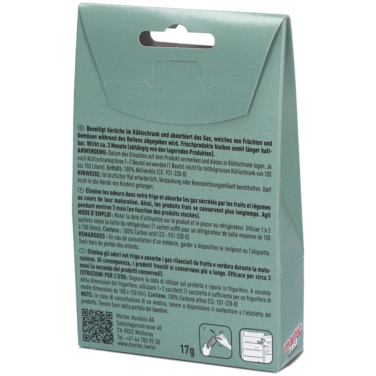 MARTEC Fresh Désodorisant pour frigo