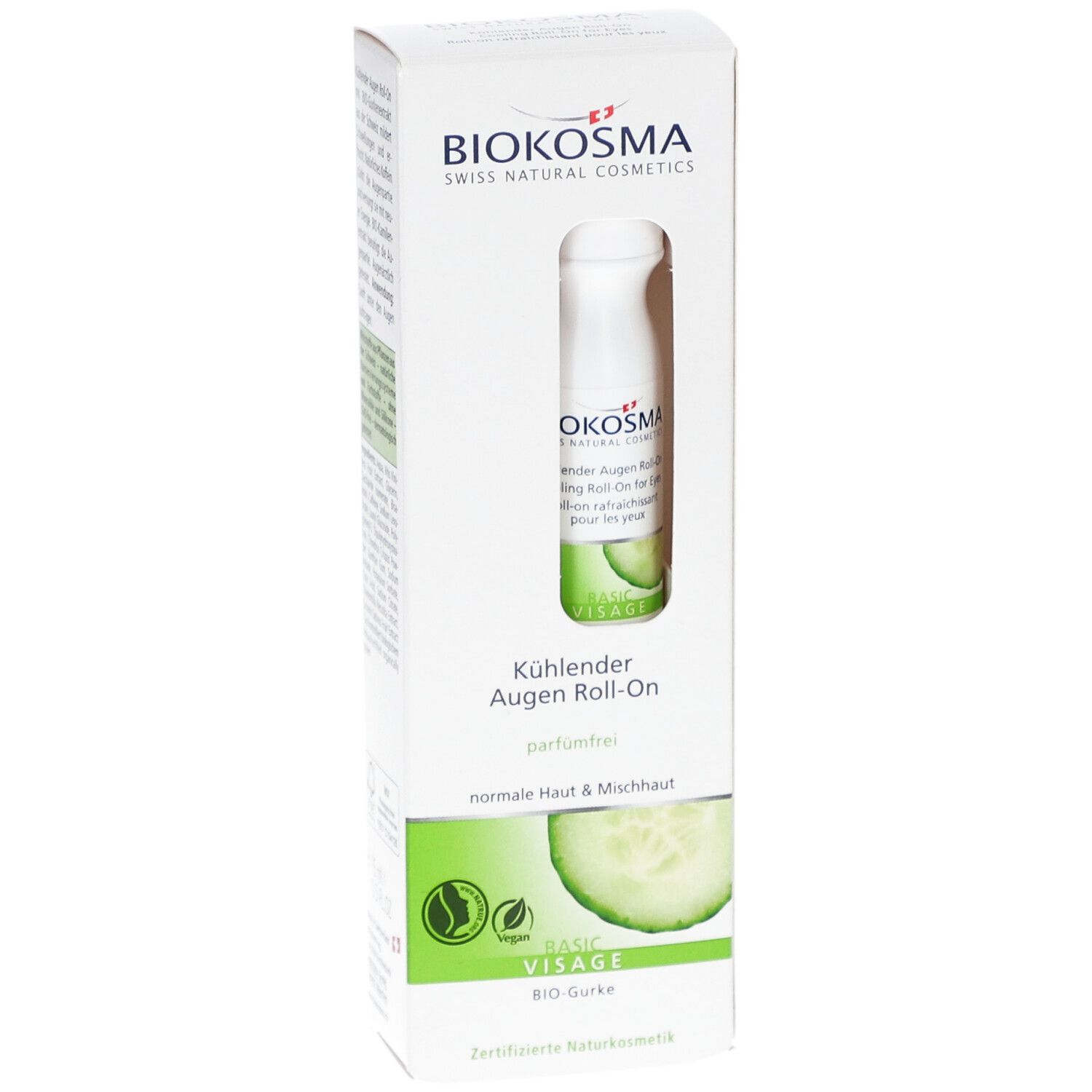 BIOKOSMA Roll-on yeux rafraîchissant à l'extrait de concombre bio
