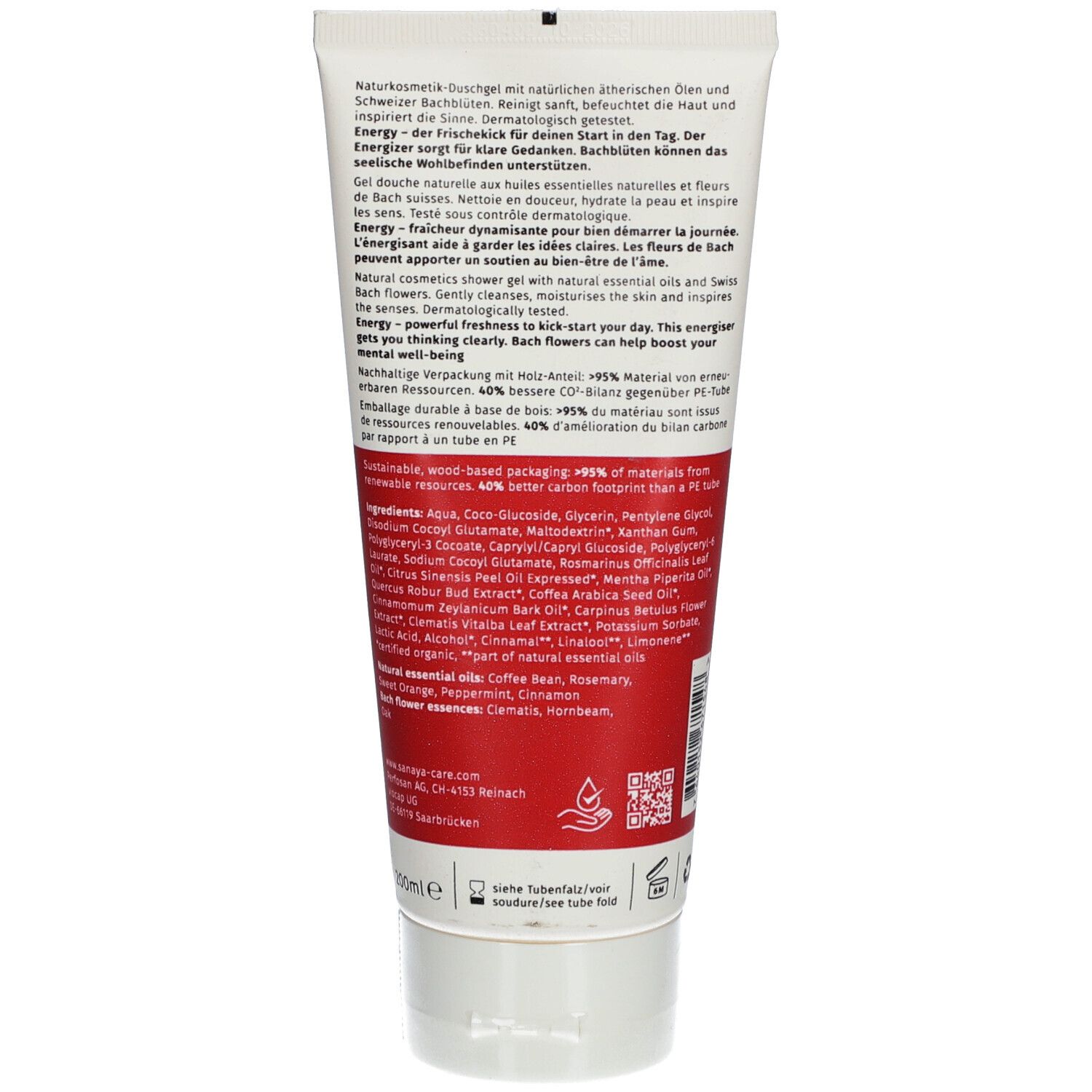 SANAYA Energy Gel Douche Aroma aux fleurs de Bach