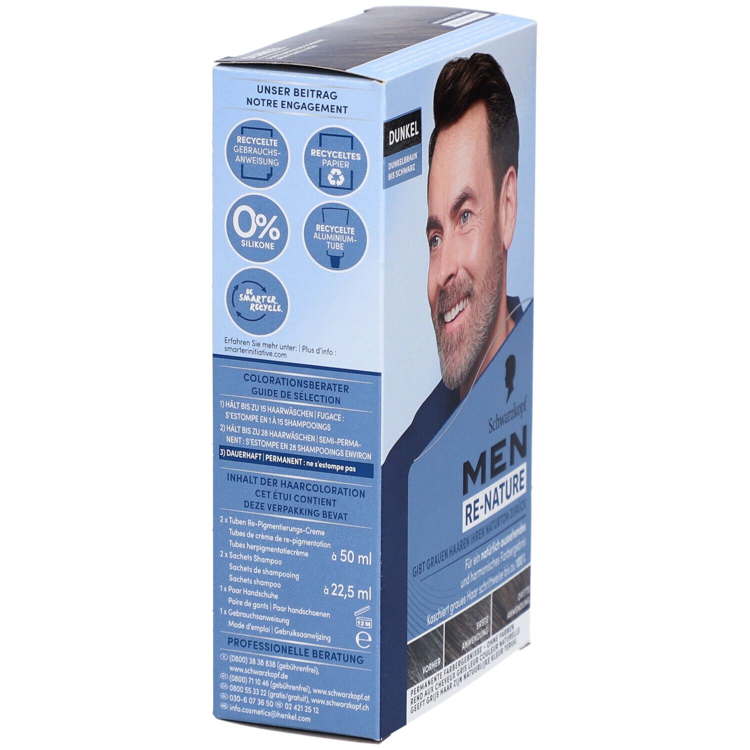 Schwarzkopf Re-Nature coloration homme brun foncé à noir